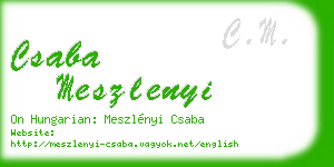 csaba meszlenyi business card