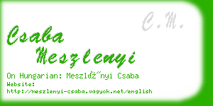 csaba meszlenyi business card